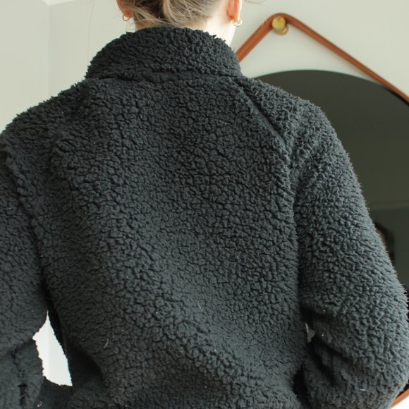 Double Zero full-zip black sherpa fleece - Picture 3 of 5